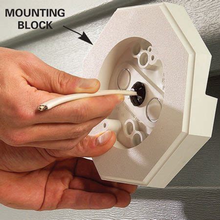 mount electrical box to siding|vinyl siding doorbell mounting block.